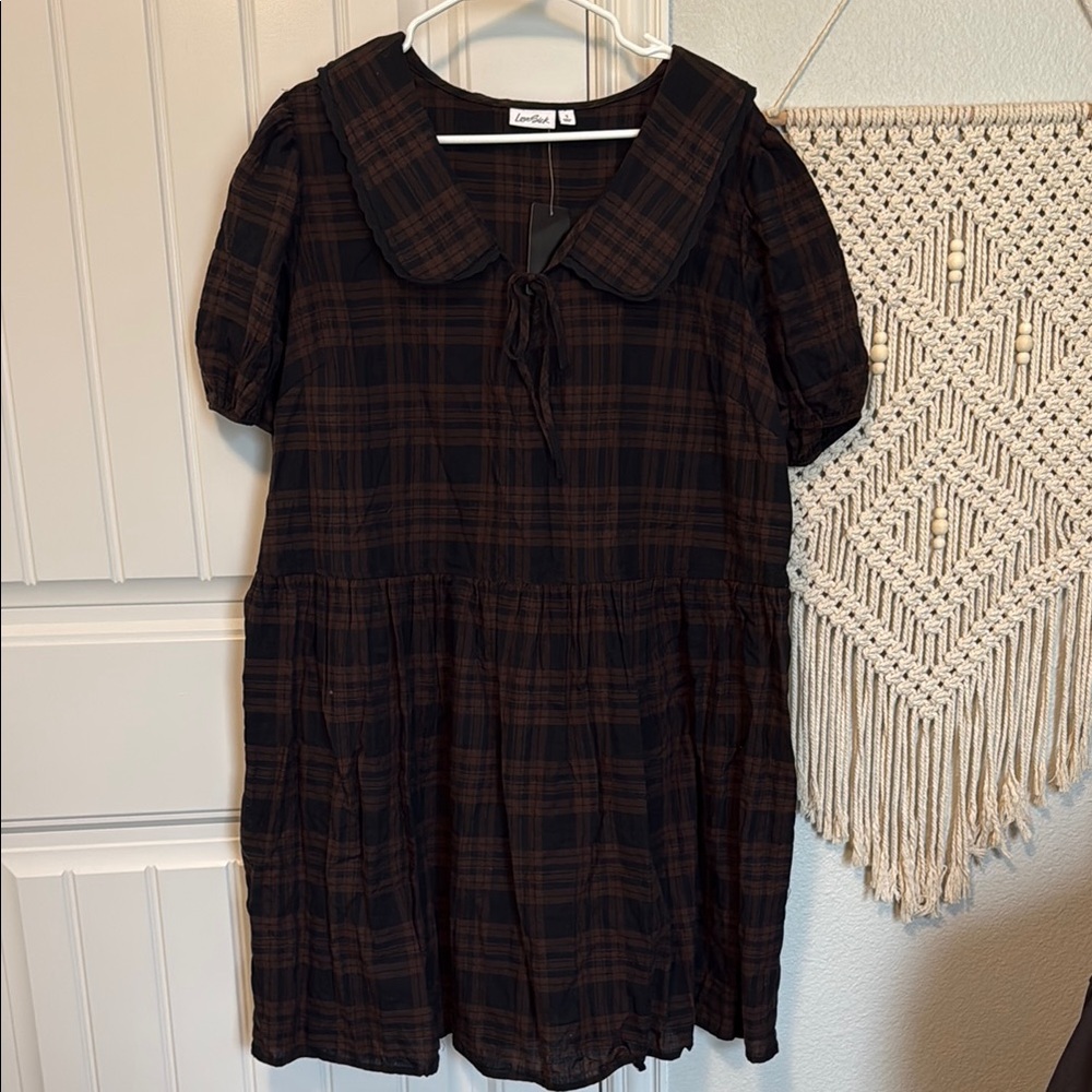 NWT Torrid Black/Brown Plaid Dress size 1X